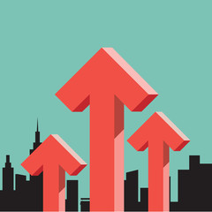 Arrow graph stock raise up concept