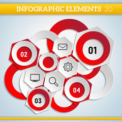 Geometric paper infographic scheme with steps elements.