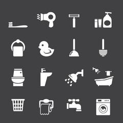 bathroom icon set