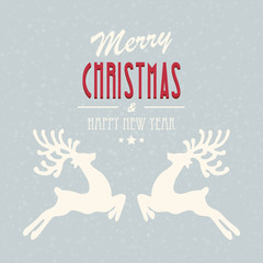 merry christmas reindeer vintage