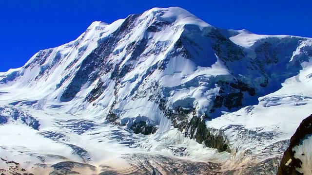 snow mountain at sun dawn