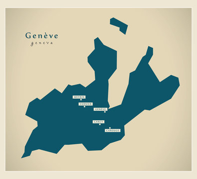Moderne Landkarte - Genf CH