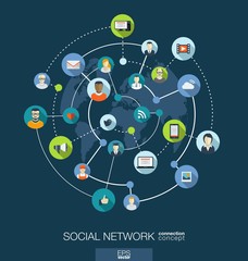 Social network connection concept.