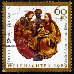 Postage stamp Germany 1989 Nativity, Christmas