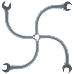 Swastika made of spanners