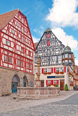 Stattliche Bürgerhäuser am alten Marktplatz Rothenburgs