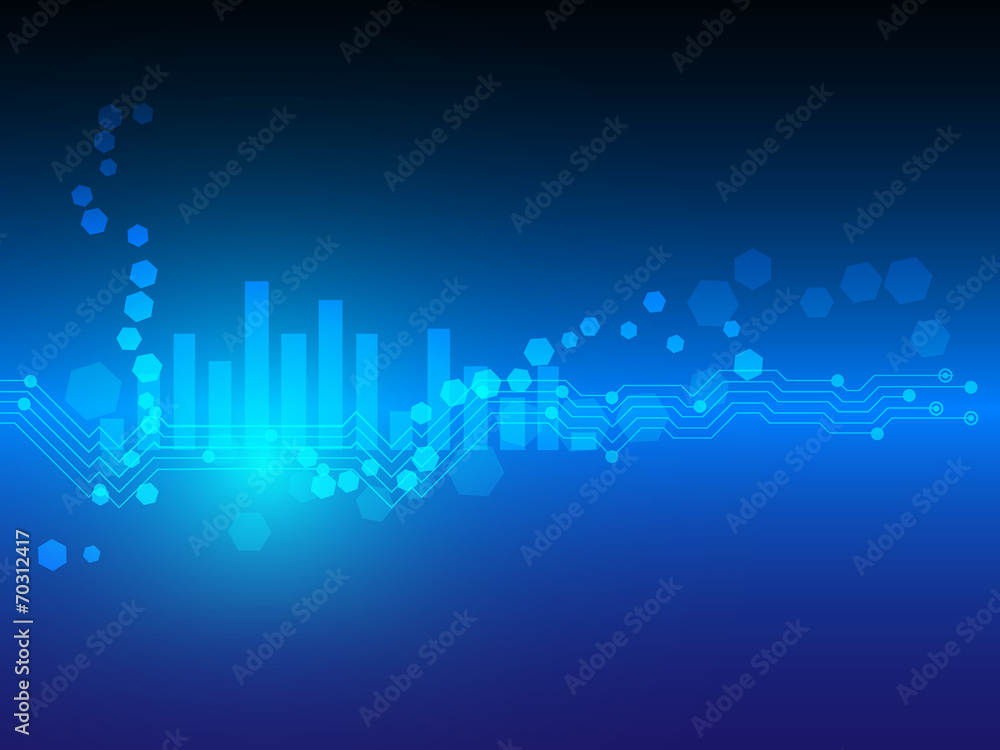 Poster abstract  technology line hexagon vector background