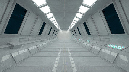 Futuristic corridor interior
