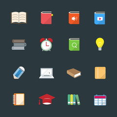 Learning education color icons set