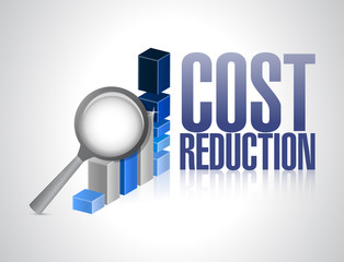 cost reduction business graph illustration design