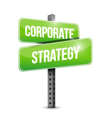 corporate strategy street sign illustration design