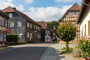 Fototapeta na wymiar Historical Buildings in the Village of Untermerzbach in Germany