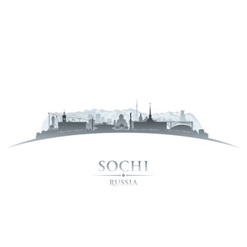 Sochi Russia city skyline silhouette white background