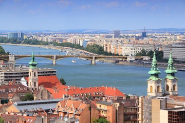 Fototapeta na wymiar Budapest aerial view