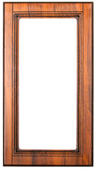 Wooden frame for picture on white background