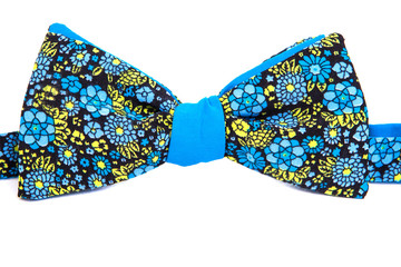 summer flower print bow tie isolated on white background
