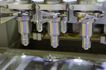 Manufacture of ice cream. working conveyor