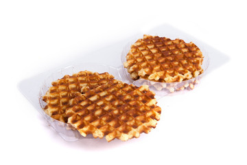 Viennese Wafer biscuit isolated on white background