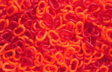 Red and orange plastic chain
