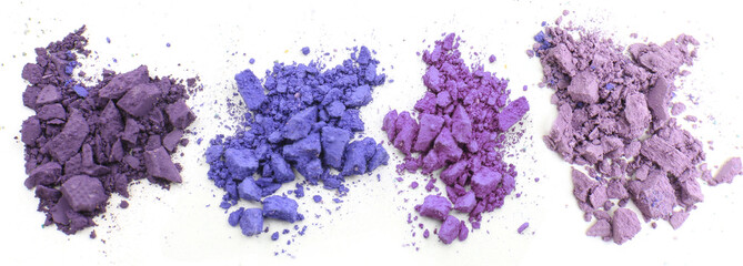 Sale concept. Colorful crushed eyeshadow isolated on white
