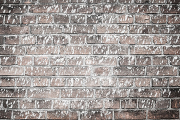 Background texture. The wall of the old red brick splashed