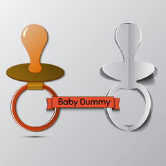 Baby's dummy color, Gray flat and paper