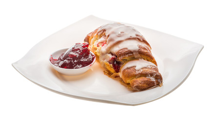 Croissant with jam