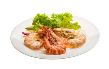 Boiled king prawns