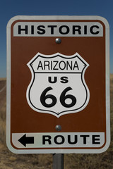 Hisoric route 66 sign in Arizona