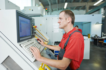 industrial worker at tool workshop