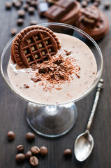 chocolate mousse with cocoa cookies