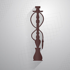 Flat vector brown icon for hookah