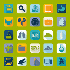 Set of veterinary flat icons