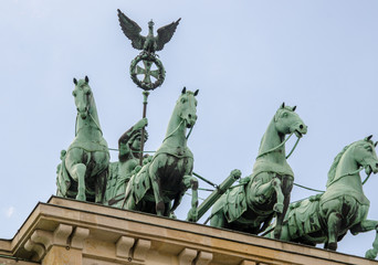 Quadriga landmark over Brandenburger Tor, Berlin