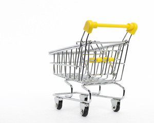 Isolated shopping cart on white