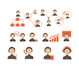 business and people icon set