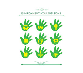 Eco Design Elements, Isolated with hand