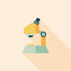 microscope flat icon with long shadow