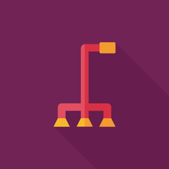 walking stick flat icon with long shadow