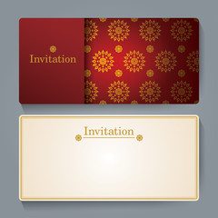 Invitation card design, Thai art background.