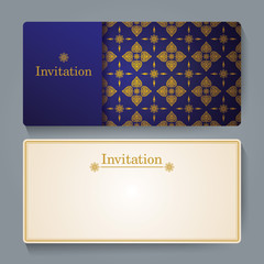 Invitation card design, Thai art background.