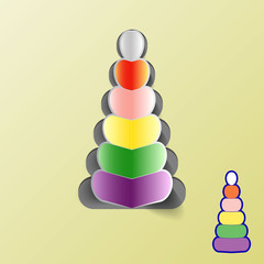 Baby educational toys. Colored pyramid
