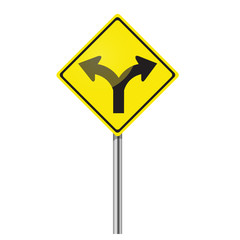Fork in the road sign, vector illustration
