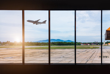 airport windows and airplane