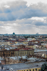 Fototapeta na wymiar Aerial panorama view of Saint Petersburg, Russia