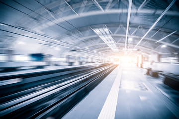 Fototapeta na wymiar Metro Train with motion blur effect