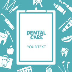 Medical clipboard with dental care text