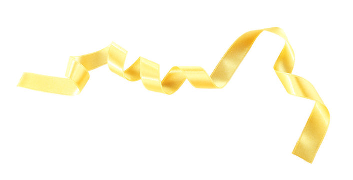 Golden ribbon isolated on white