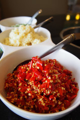 Chopped chili prepare for cooking