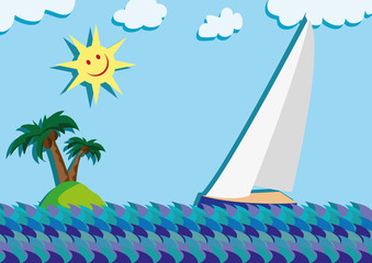 sail sun and island